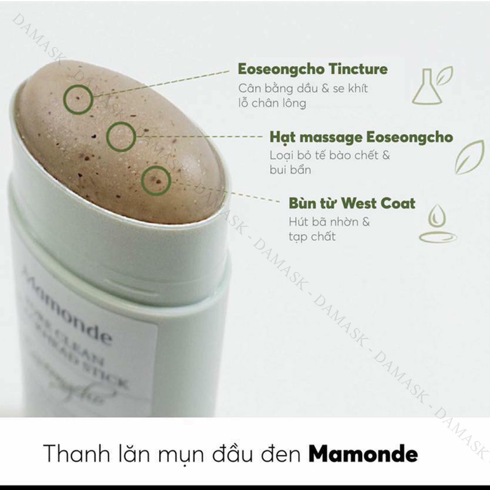 Thanh lăn Mamonde Pore Clean Black Head Stick giảm mụn đầu đen hiệu quả  - HONGS BEAUTY