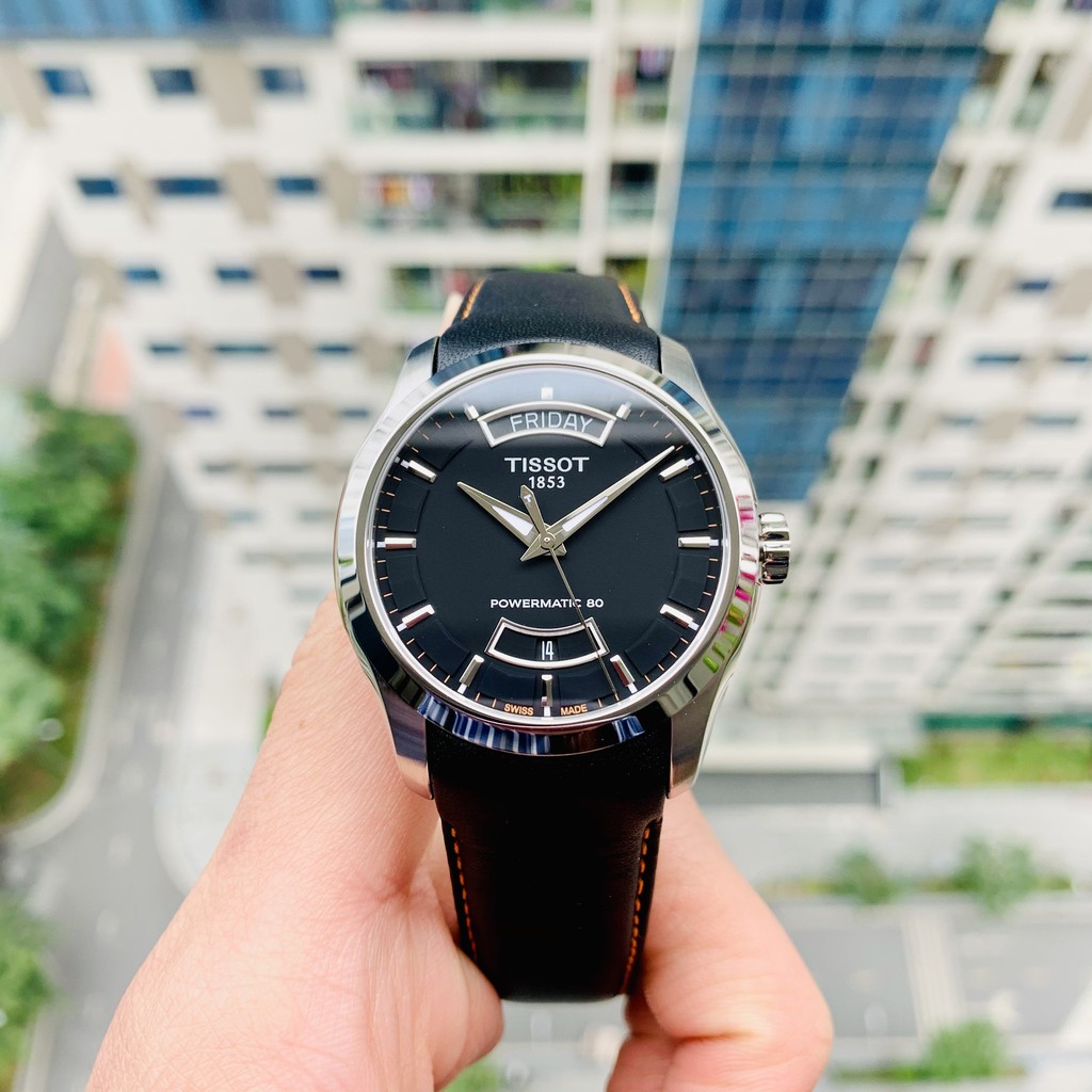 Đồng hồ nam chính hãng Tissot Couturier DayDate Black - T035.407.16.051.03 - máy cơ tự động - Kính Sapphire
