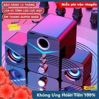 Loa để bàn MC D221 với âm bass mạnh mẽ có đèn LED cao cấp dành cho máy tính để bàn / điện thoại