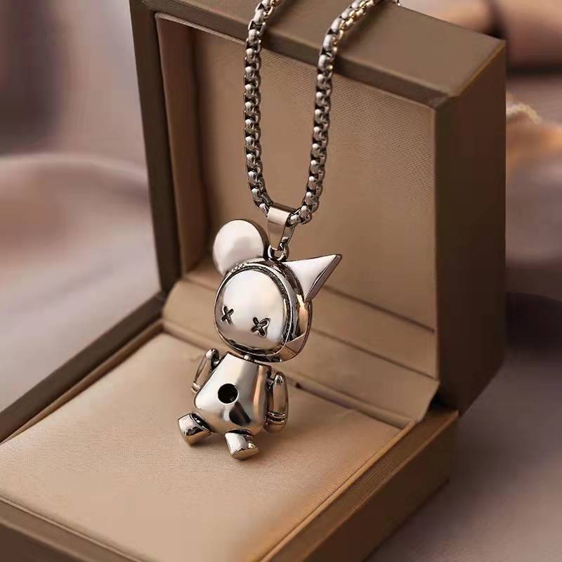 Vòng cổ nam nữ unisex dây chuyền SAZ màu bạc Titan đẹp phụ kiện thời trang - Vòng cổ Benny
