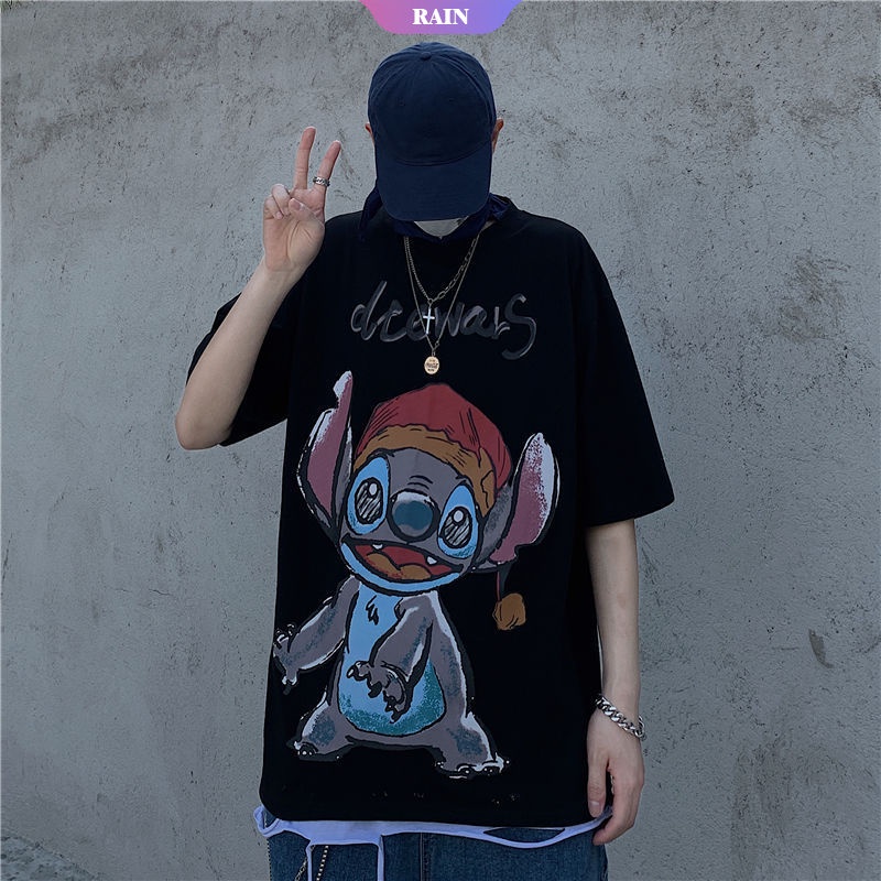 Áo Thun Tay Ngắn Chất Liệu Mềm In Hình Stitch Disney Thời Trang Cho Nam Size M L L XL
