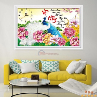 Tranh đính đá DF368 LV122 (76cm x 49cm), tranh thêu chữ thập vợ chồng LV3122 88876 (59cm x 40cm)
