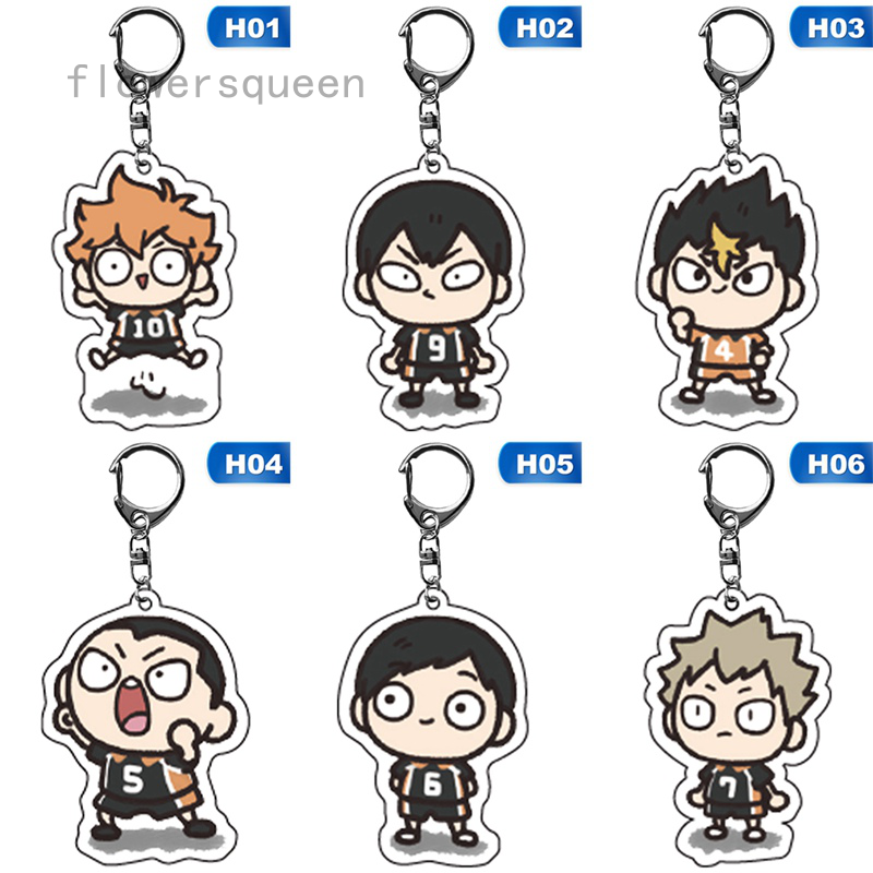 flowersqueen Móc khóa hình nhân vật anime Haikyuu dễ thương