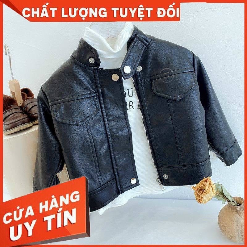 Áo khoác da cao cấp cho bé trai 10-22kg
