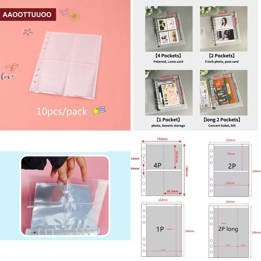 Túi đựng thẻ 6 lỗ trong suốt khổ A5