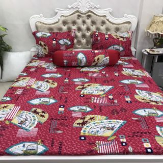 Bộ Drap Thun Hàn Quốc mát lạnh 4 món (Inbox nhiều mẫu lựa chọn)