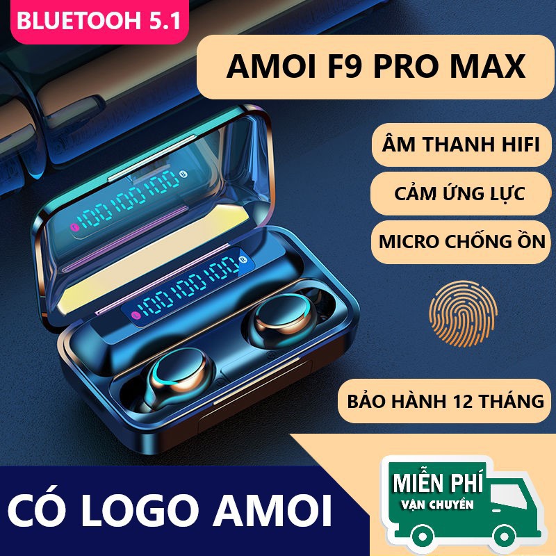 Tai nghe Bluetooth Amoi F9 Pro không dây Bluetooth 5.0 3500mA  Cảm ứng vân tay Hiển thị pin kỹ thuật số | BigBuy360 - bigbuy360.vn