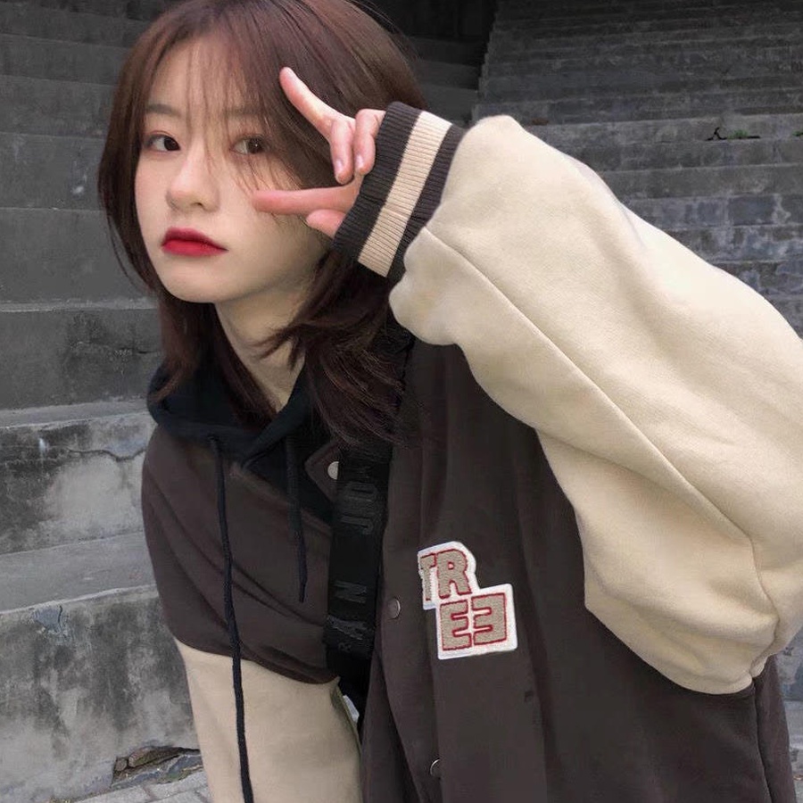 Áo khoác bomber unisex nữ nam áo bomber varsity nữ nam phong cách uzzlang