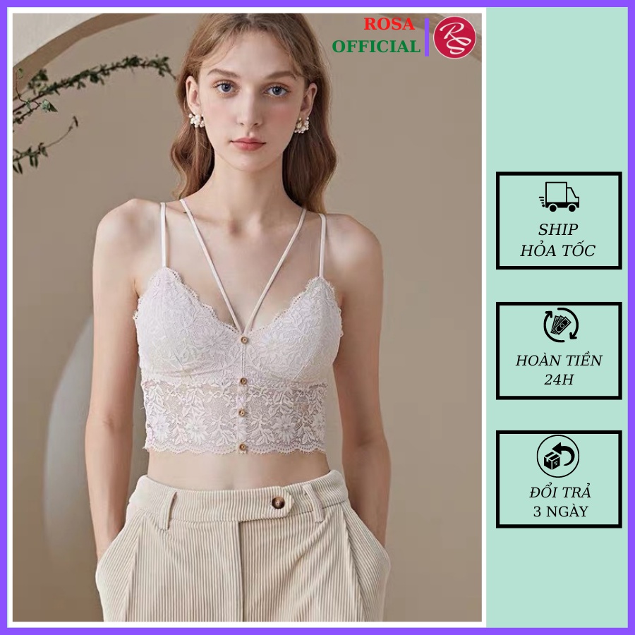 áo bra ren chéo áo ren 2 dây sexy cho nữ có mút ngực mặc nhà đi biển thoáng mát freesize 40-63kg Rosa RS26