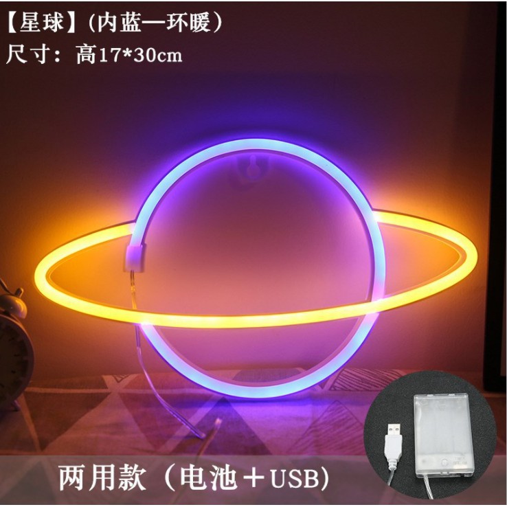 Đèn Led Neon Decor Phòng Ngủ Mẫu Mã Đa Dạng - BinaShop - Tặng kèm pin và móc treo