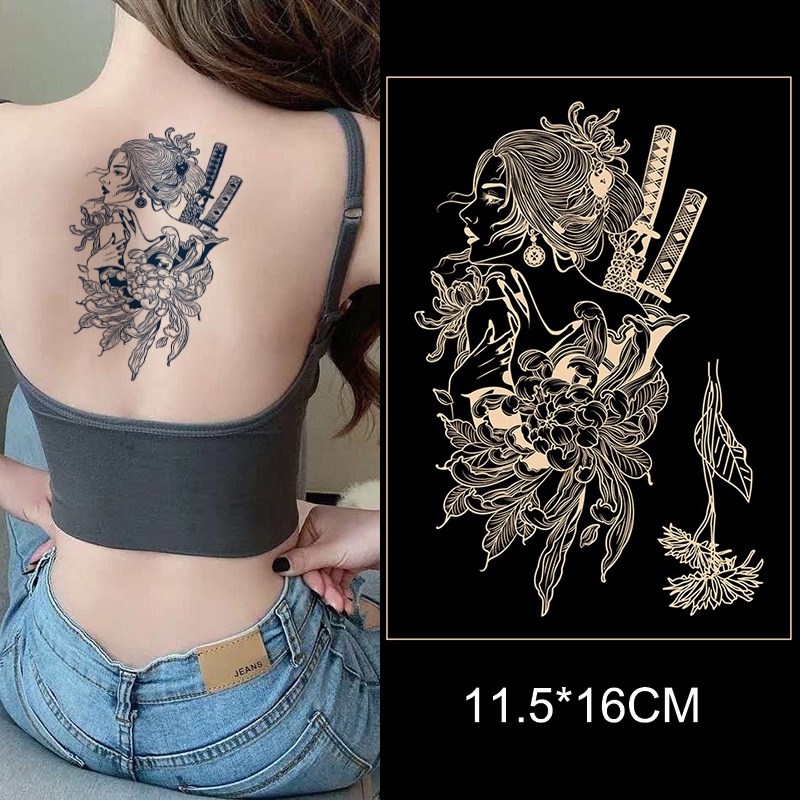 Hình Xăm Dán Tạm Thời Chống Nước Lâu Trôi Thời Trang Cho Nữ Lưng