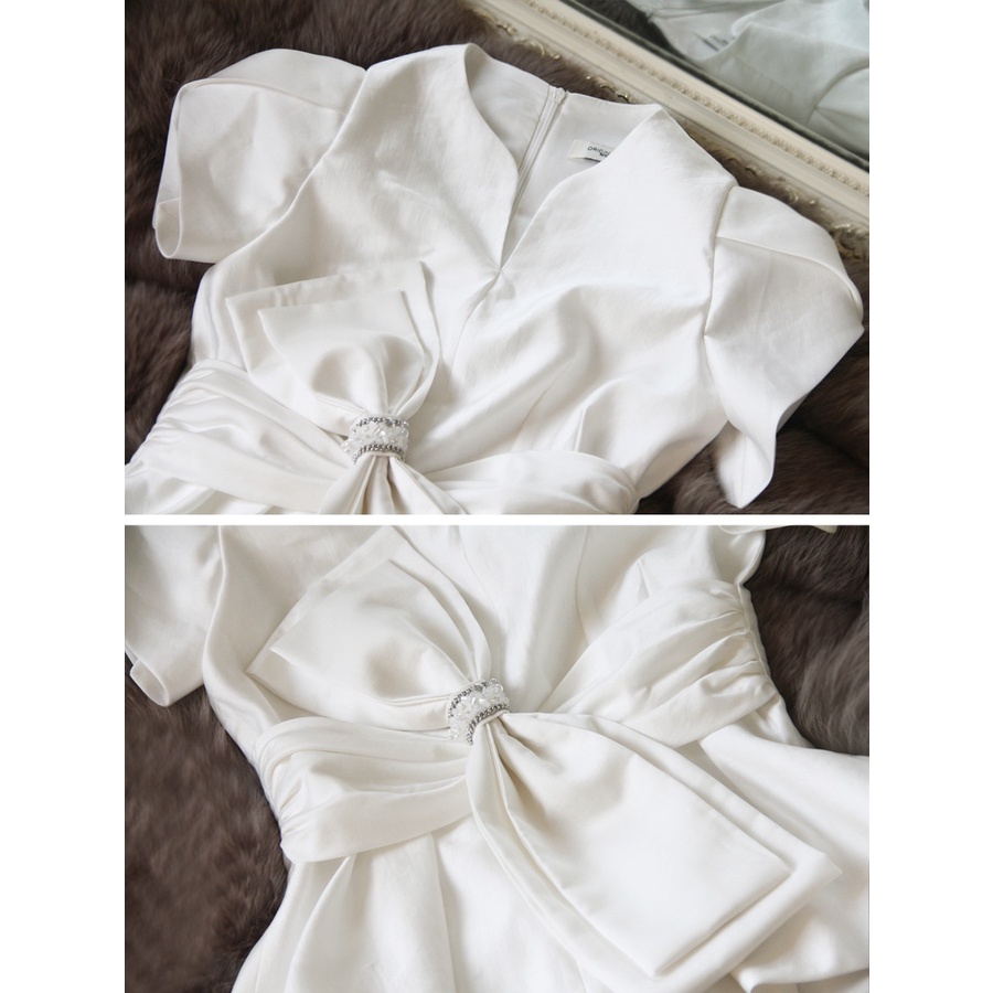 Set áo thắt nơ kèm chân váy xếp ly HB thiết kế thanh lịch đủ size S087