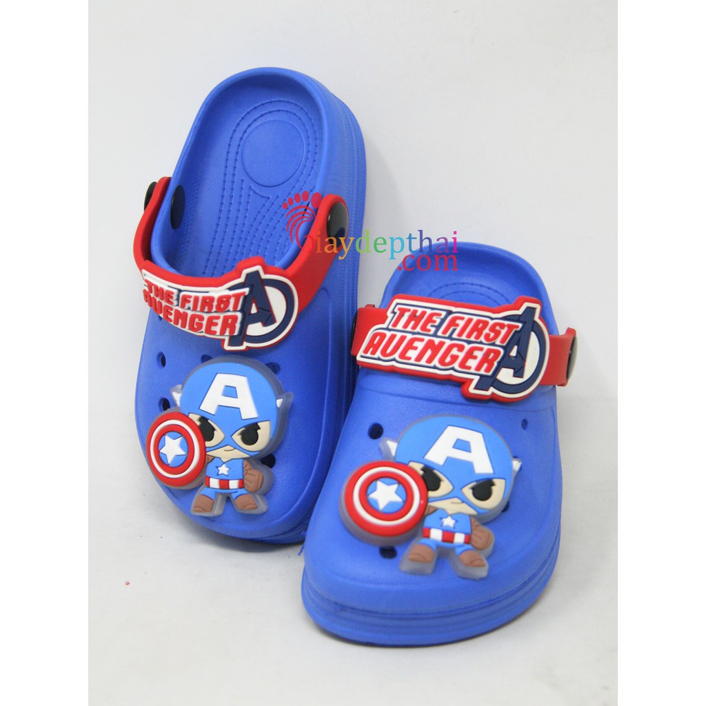 Giày Sục Nhựa Thái Lan bé Trai siêu nhân người nhện có đèn Marvel ML54
