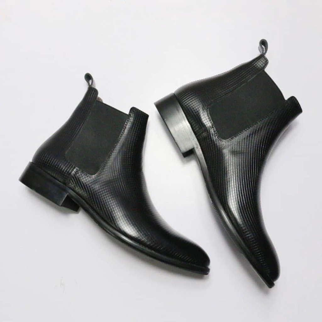 [ Hàng Cao Cấp ] Chelsea Boots Da Bò Dập Vân