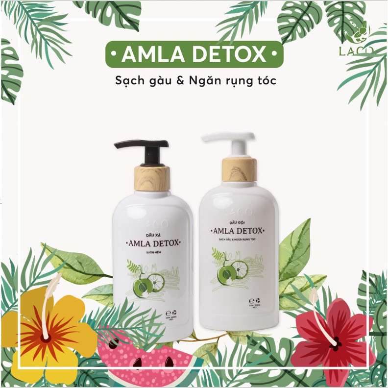 🏵️Bộ dầu gội AMLA DETOX⚡ Sạch gàu, Ngừa rụng tóc⚡ Phục hồi tóc hư tổn⚡ Cho mái tóc chắc khỏe, bóng mượt⚡ Duy trì độ ẩm ⚡