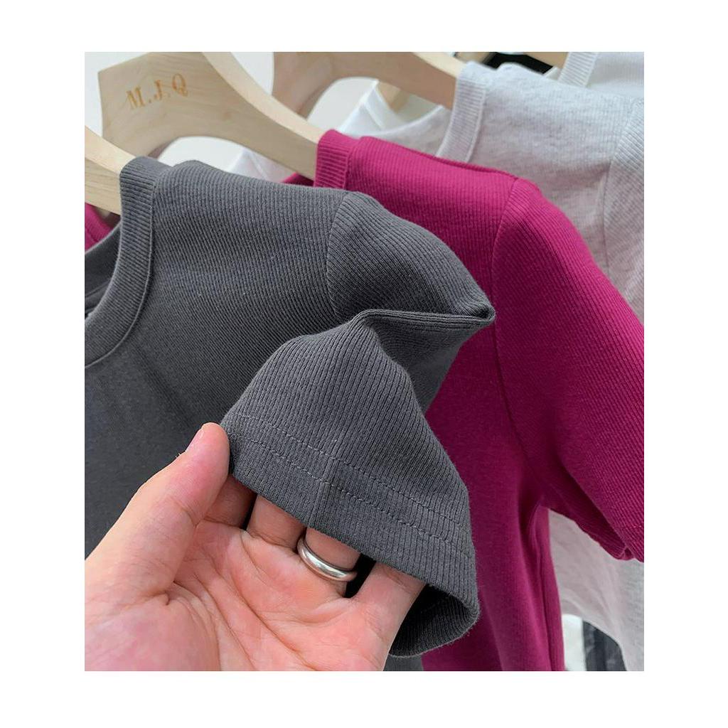 Áo Thun Tay Ngắn Dáng Ôm Viền Cong 62197