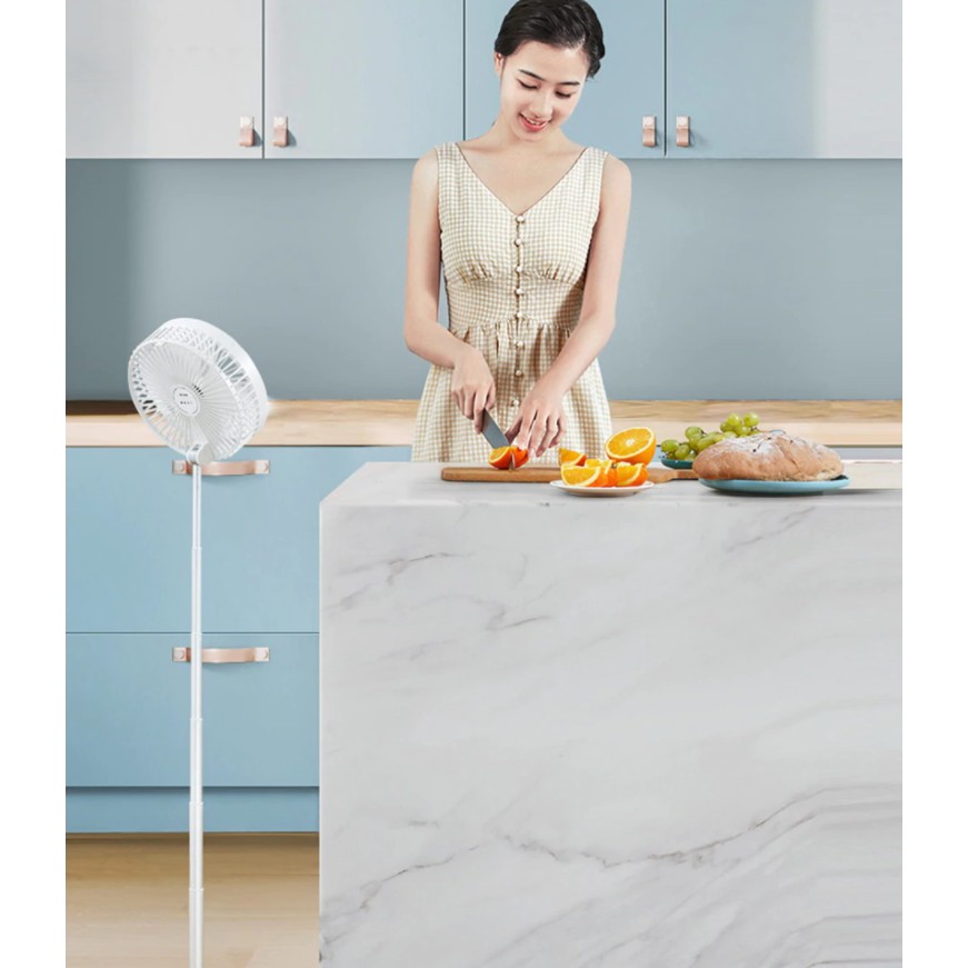 Quạt Tích Điện Gấp Gọn Đa Năng - Đường Kính 20 CM - Cao Tối Đa 1M - Pin 3600 mAh - Hỗ Trợ Sạc Nhanh - Bảo Hành 6 Tháng