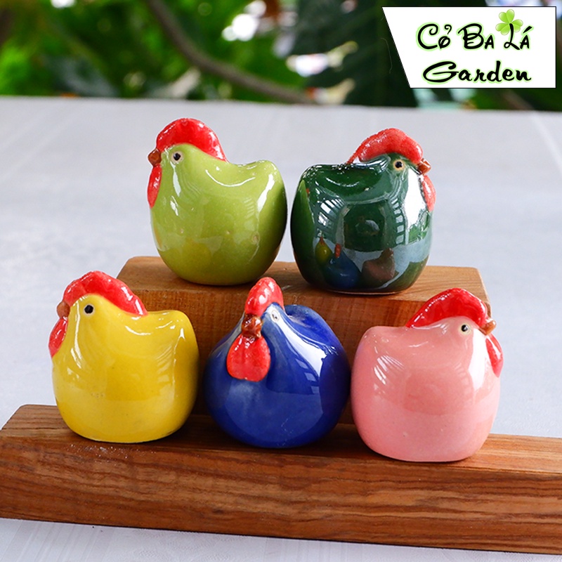 Trang trí tiểu cảnh - con gà sứ mini