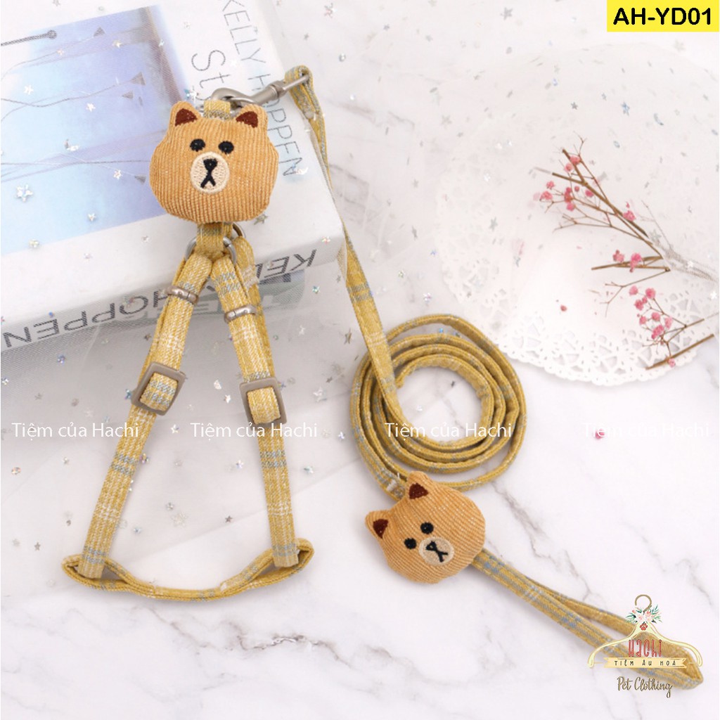 Yếm dắt hình gấu siêu dễ thương cho thú cưng
