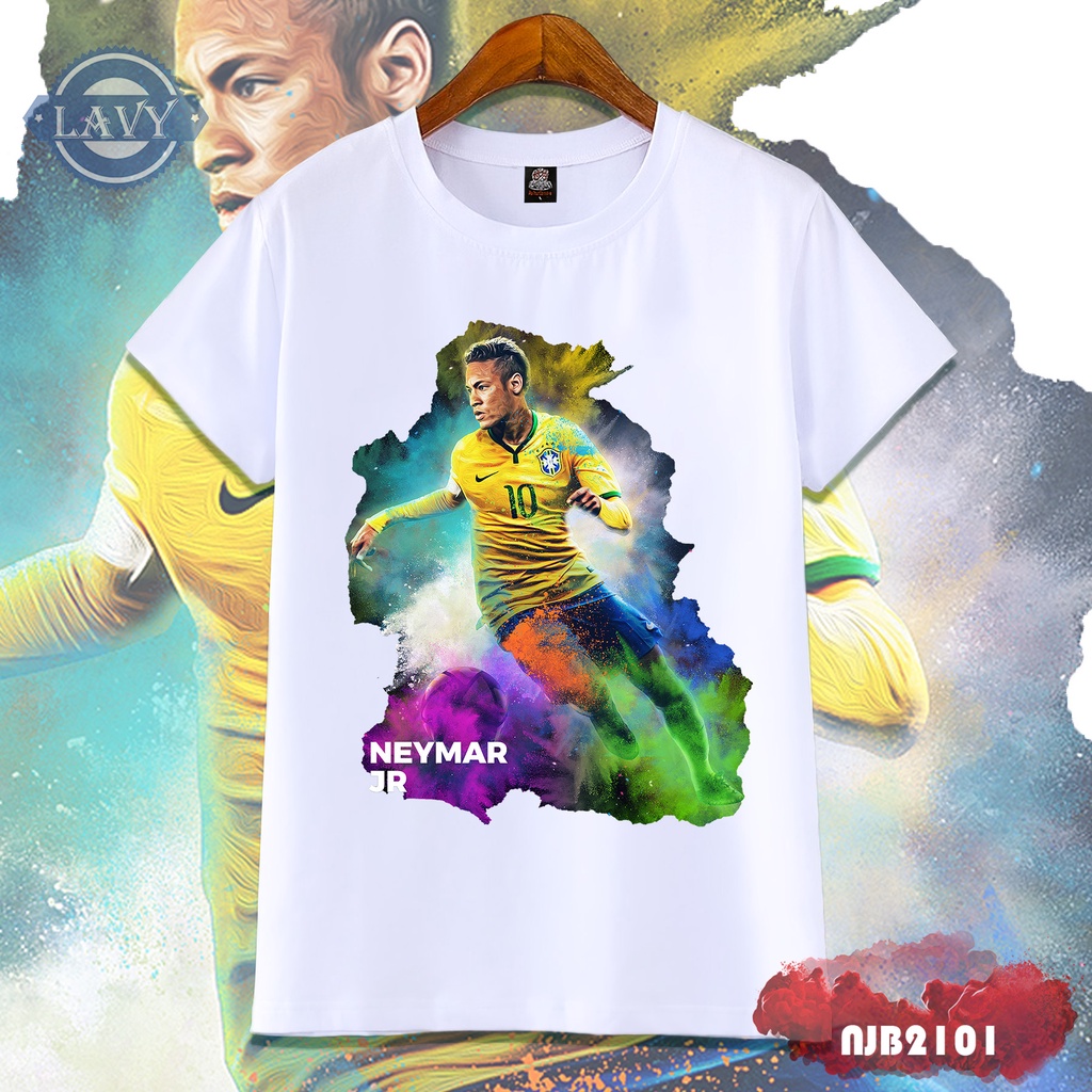 Áo thun nam cổ tròn in hình Neymar Jr, áo phông unisex nam nữ vải cotton co giãn chất lượng cao | NJB2101-TT01