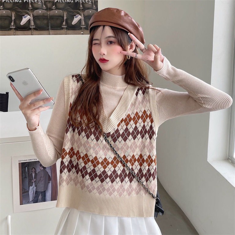 Áo Gile Nữ Hàn Quốc ELISA, Áo Len Gile Nữ Mỏng Thời Trang Ulzzang Dáng Ngắn Trẻ Trung | BigBuy360 - bigbuy360.vn