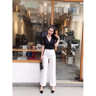 [Loại 1] Quần ống rộng cạp cao chất cát Hàn