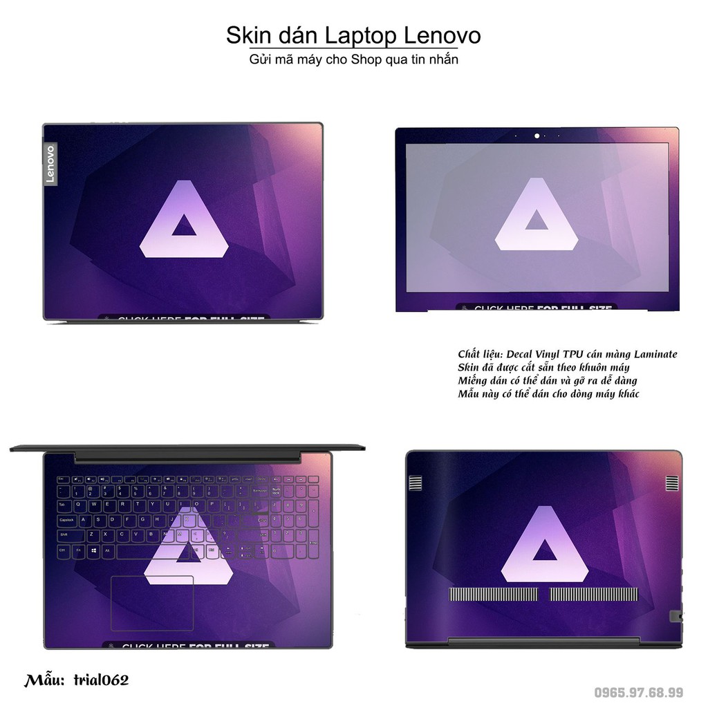 Skin dán Laptop Lenovo in hình Đa giác nhiều mẫu 11 (inbox mã máy cho Shop)