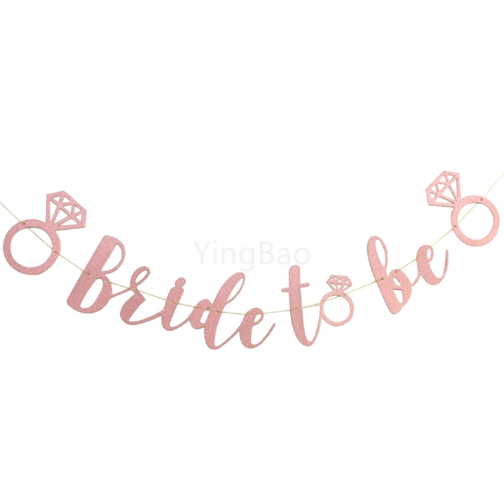 1 Bộ Cờ Chữ Bride to be banner Miss to Mrs Màu Vàng Hồng Trang Trí Tiệc Độc Đáo