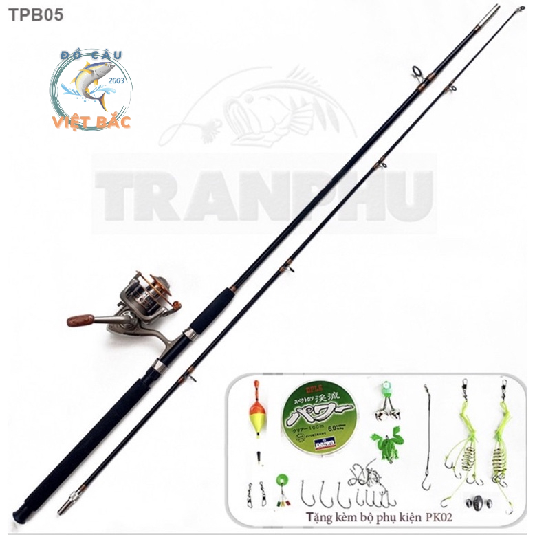 Bộ cần câu máy Shimano 2 khúc đặc máy câu cá tải cá 10kg tặng kèm phụ kiện Đồ Câu Việt Bắc