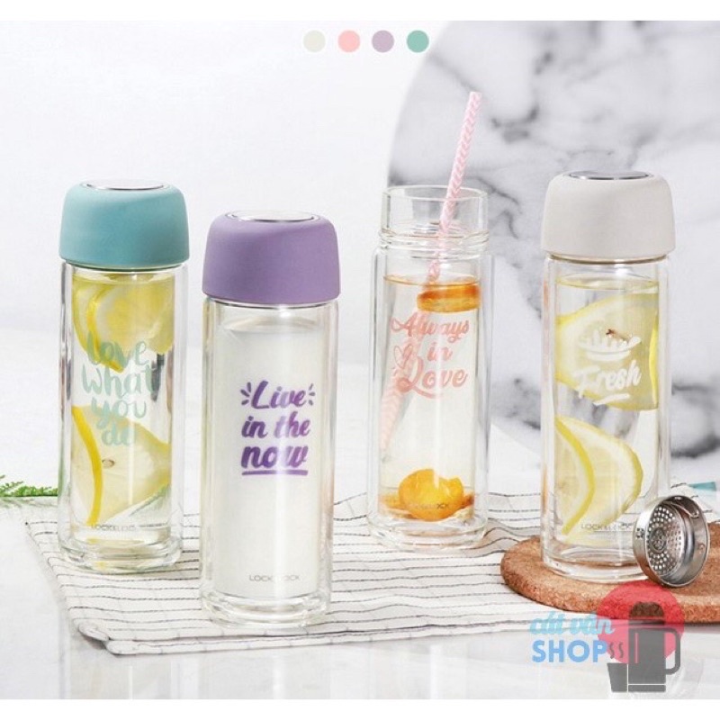 Bình thủy tinh chịu nhiệt 2 lớp Lock&Lock dung tích 300ml LLG628
