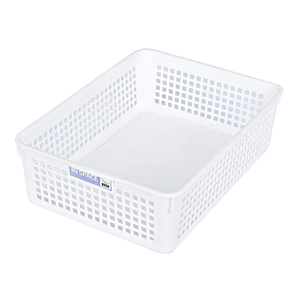 HomeBase KECH Rổ nhựa dùng trong nhà bếp Thái Lan 5181 W21.3xD29.3xH5.9cm màu trắng