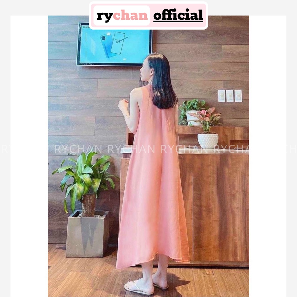 Đầm Suông Đi Du Lịch Biển Không Tay Mullet 3 Màu Đen Vàng Hồng Tối Giản Form Rộng Thoải Mái - DS022