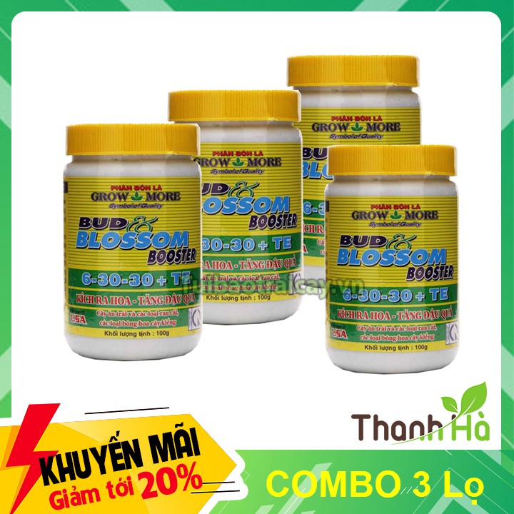 Combo 3 lọ - Phân bón NPK  BUD BLOSSOM 6-30-30+ TE - T18.2