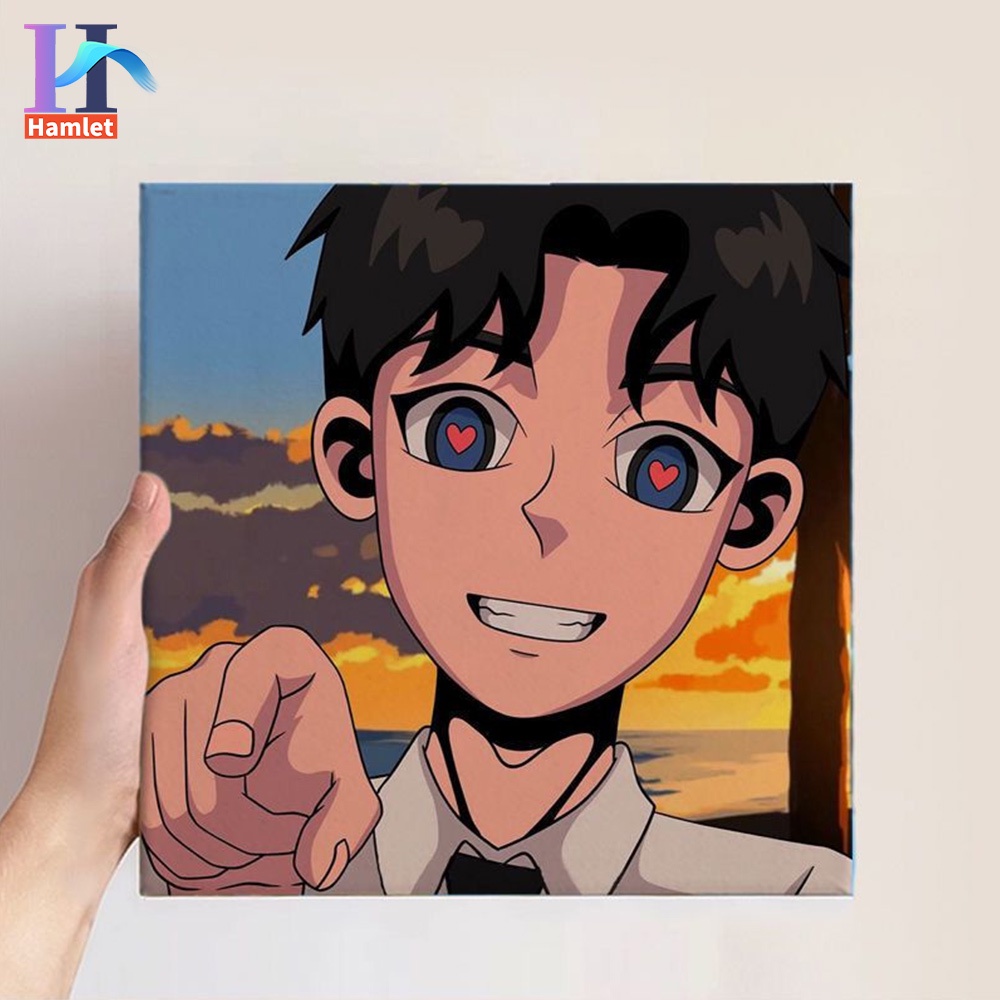 Bộ tranh sơn dầu Hamlet tô màu theo số hình hoạt hình leerrh làm quà tặng thủ công cỡ 20 * 20/30 * 30cm