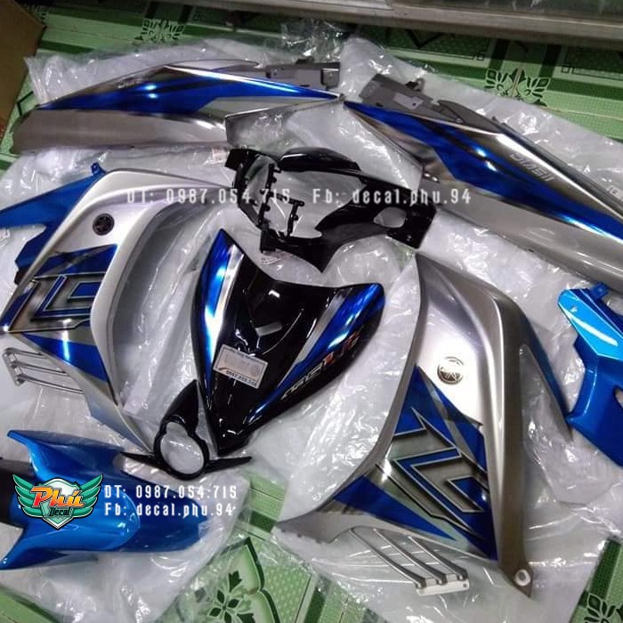 Tem rời Crom LC Exciter 135 xe bạc đen xanh 1