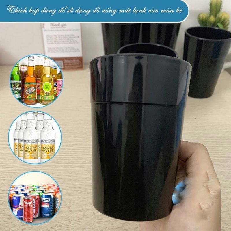 Cốc uống nước phíp đen Việt Nhật 330ml