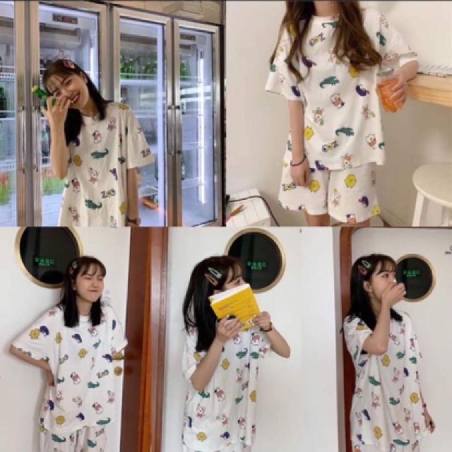 Bộ mặc nhà, bộ ngủ cotton hình ngộ nghĩnh | BigBuy360 - bigbuy360.vn