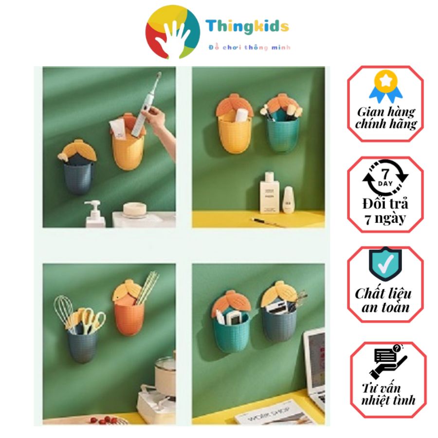 Kệ để bàn chải đánh răng gắn tường thiết kế hình bắp ngô, hình dứa - Thingkids