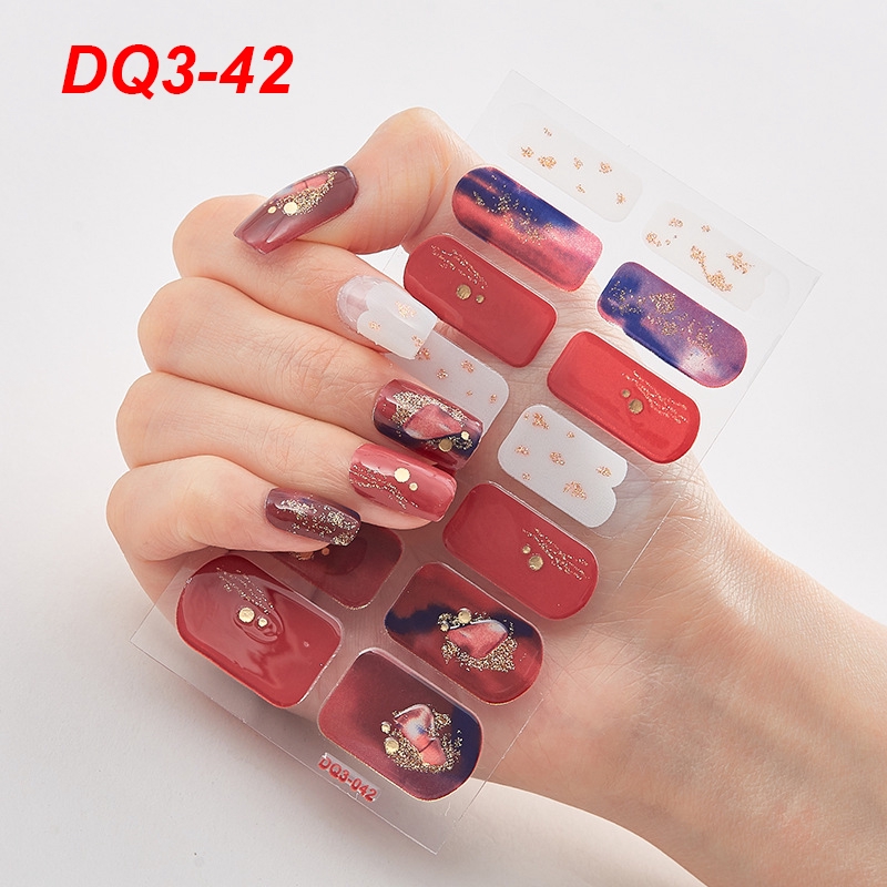 Set 14 miếng dán móng tay nhãn dán thời trang 3d độc đáo Dq3_41-60