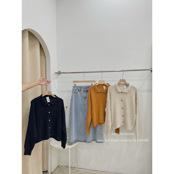 [ HÀNG CÓ SẴN ] Áo len cổ bẻ cúc đồng A1797 | BigBuy360 - bigbuy360.vn