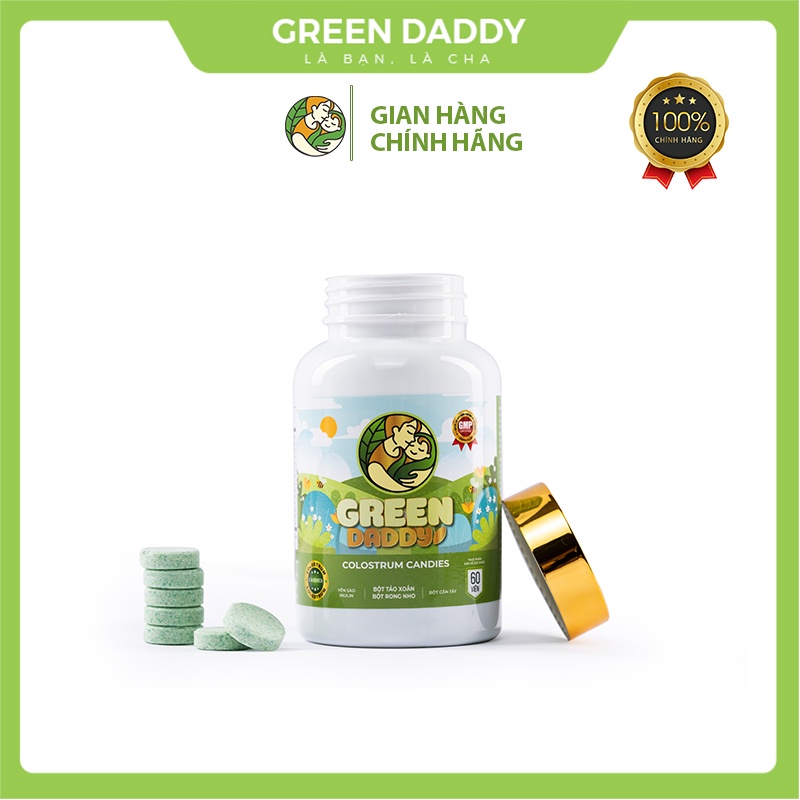 Kẹo sữa non Green Daddy Colostrum Candies dành cho trẻ biếng ăn, đề kháng kém, lười uống sữa, giúp tăng sức đề kháng