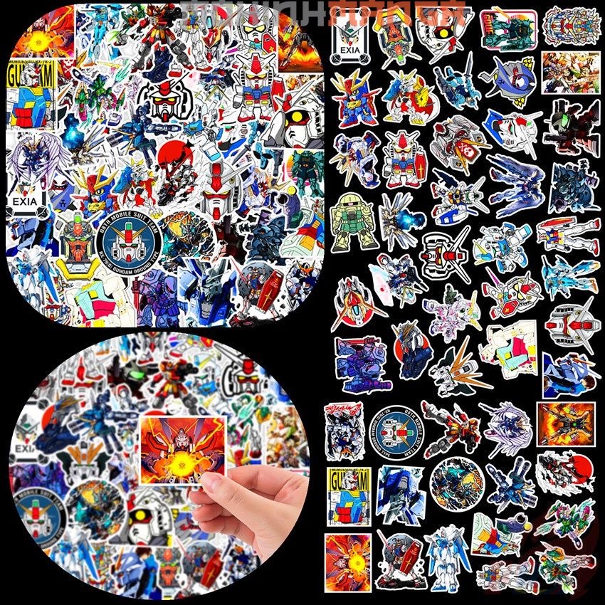 Sticker Gundam siêu đẹp miếng dán decal trang trí tủ vali bàn học nón bảo hiểm xe máy