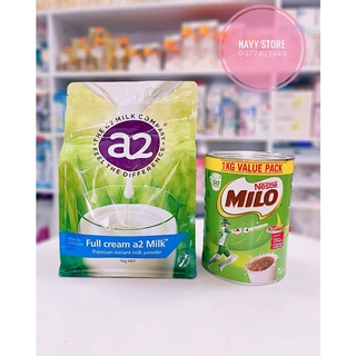 Combo sữa a2 nguyên kem và milo úc 1kg