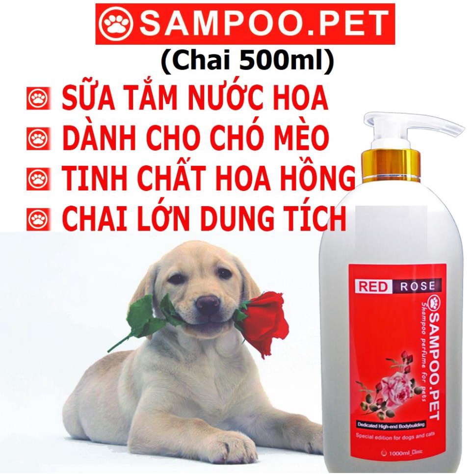 Sữa Tắm Chó mèo Sampoo.pet 500ml thơm quý phái -Sữa tắm nước hoa cho thú cưng Thơm lâu tận 22h HCM
