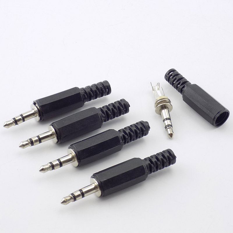 Set 5 Đầu Nối Âm Thanh 3.5mm 3 Cực Jack Cắm 3.5mm