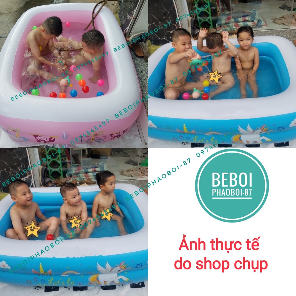 Bể bơi cho bé đủ các kích thước, bể bơi bơm hơi loại dày tặng kèm bộ keo vá