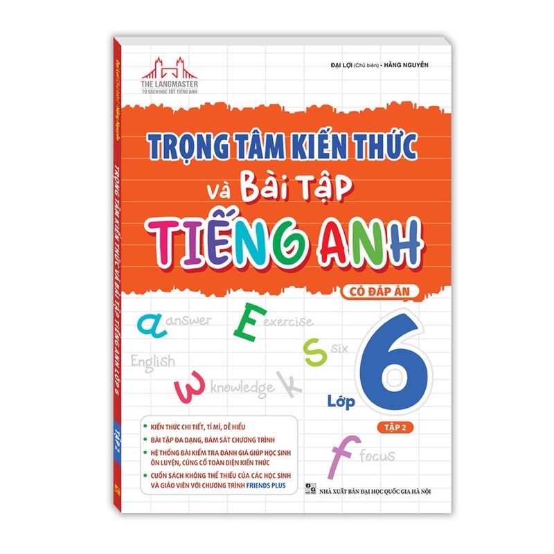 Sách - (Combo 2 tập) Trọng Tâm Kiến Thức Và Bài Tập Tiếng Anh Lớp 6 - Có Đáp Án