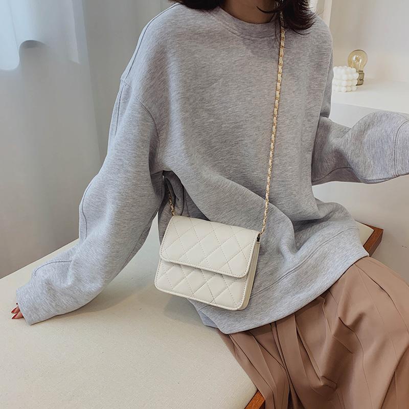 Túi đeo vai hình vuông mini chất lượng cao phong cách Pháp thời trang cho nữ