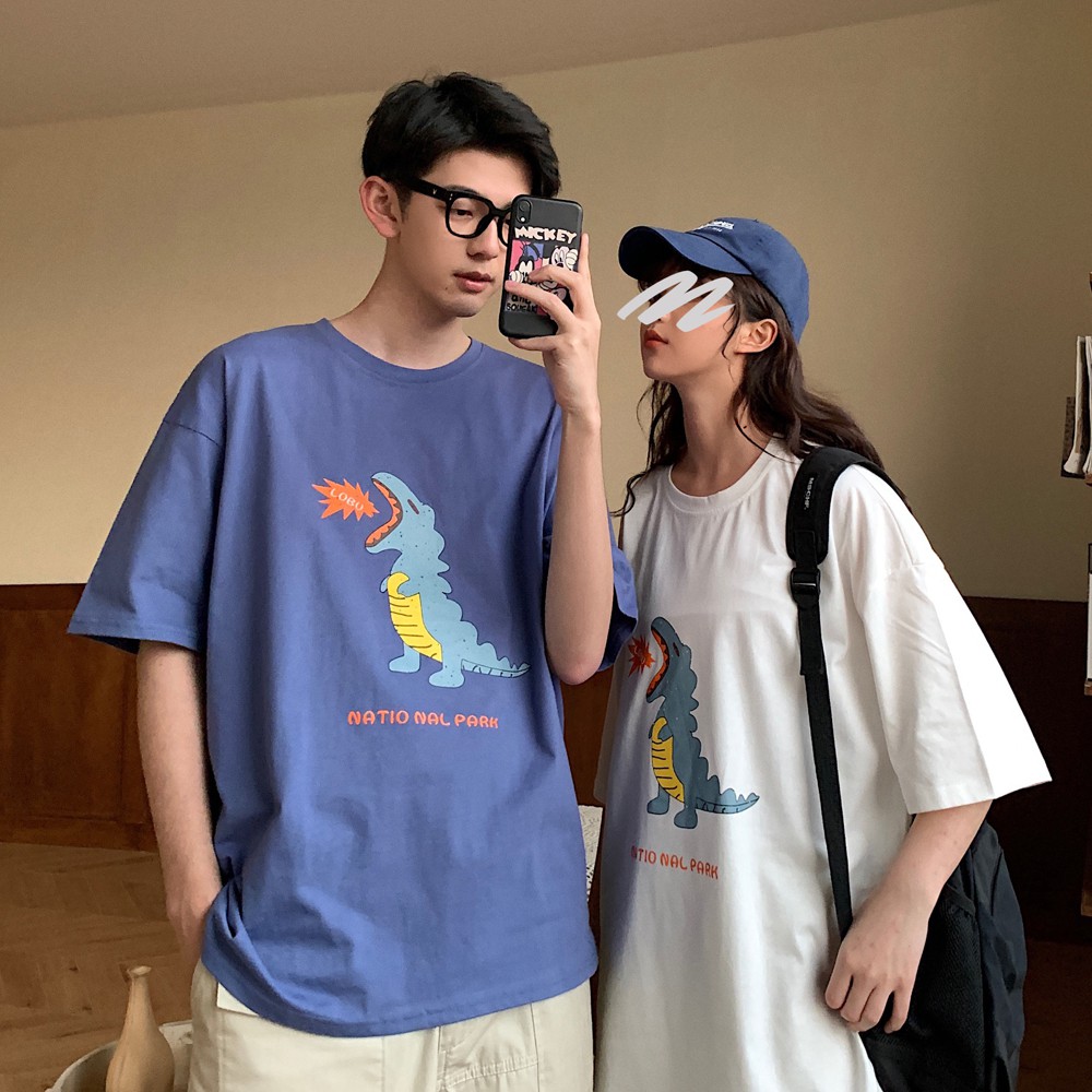 Áo Thun Ngắn Tay In Hình Quái Vật 3 Màu Phong Cách Hàn Quốc Dành Cho Nam M-2Xl