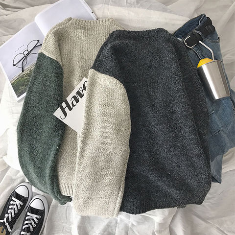 Áo Sweater Cổ Tròn Phong Cách Hàn Quốc Cho Nam | BigBuy360 - bigbuy360.vn